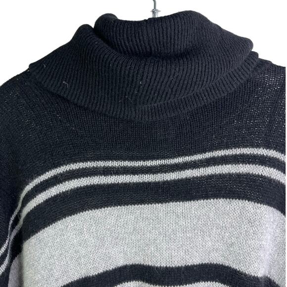 Max Studio Sweater Womens Medium Cashmere Tunic Cowl Neck Striped 3/4 Sleeve - Picture 3 of 10